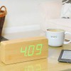 Gingko Design Alarm Clock, Wood, Brown, One Size