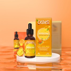 Ceres Seed Glow Pumpkin Seed Oil 2Fl Oz, Pure Cold Pressed Pumpkin Seed Oil for Dry Damaged Hair Growth, Moisturizing Scalp Hair Growth Oil, Nourishment for All Hair Types
