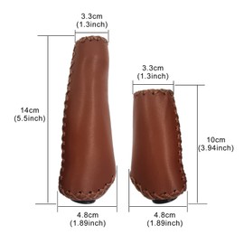 UPANBIKE Bike Grips Ergonomic Design Handmade Sewing Push On Leather Handlebar Grips (Brown/Short)