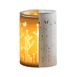 QCYBDGLOV Ceramic Electric Wax Melt Warmer Candle Waxing Warmer Burner Melt Wax Cube Melter Fragrance Warmer- Ideal Gift for Wedding, Spa and Aromatherapy (White Style 2)