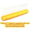 Pushaccas Yellow Window Squeegees, 12 Inch Silicone T-Bar Car Squeegee