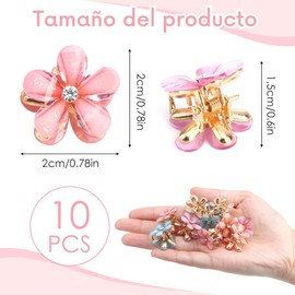 10 Mini Broches Pinza Flor Colores Accesorio Broche Flor de Perlas Peinado Elegante Horquilla Para Pelo Hair Mujeres Niñas Flores de Perlas Decoracion de Cabello Paquete (Coral)
