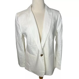 J.Crew Womens $178 Linen Holland Blazer White Size 00 Al222