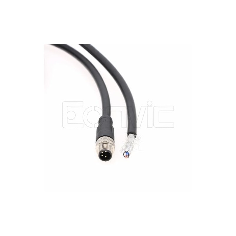 Eonvic Industrial M8 4 Pin A Code Male to Open