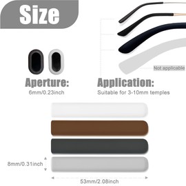 2 Pairs Silicone Glasses Ear Cushion, Eye Glasses Ear Grippers Anti Slip, Glasses Ear Grips Non Slip, Eyeglass Ear Cushions for Pain, Temple Sleeves Tips Ear Pads for Glasses Slip Preventer (BLK&Gry)