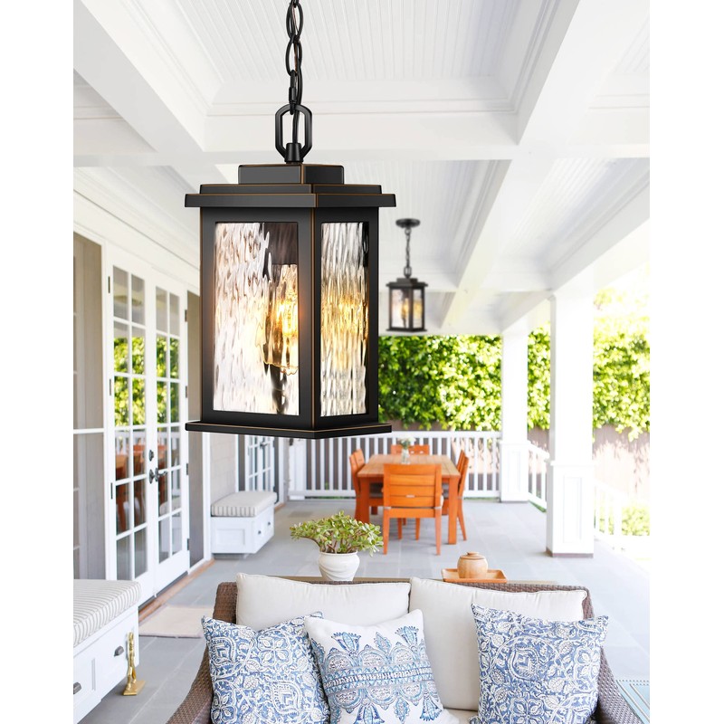 VIANIS Outdoor Pendant Light Fixture, Farmhouse Exterior Hanging Lights with