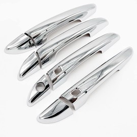 S SIZVER Triple Chrome Plated Door Handle Covers Compatible with 2015-2019 Sonata -2 Smart Buttons-