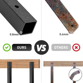 TMEE 15 Pack Iron Balusters for Staircase Interior, 1/2" x 44" Metal Baluster for Decks, Rectangle Hollow Iron Spindles for Stair Indoor Outdoor Decorative Stair Deck Railing