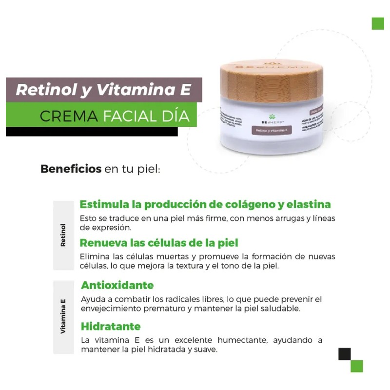 Crema Facial Noche Retinol Y Vitamina E Beohemp 50g Tipo