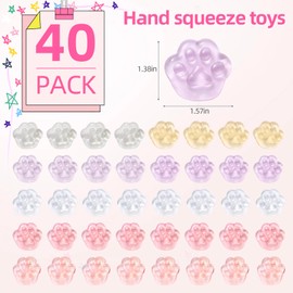 40pcs Mini Squishies Squishy Toy Cat Party Favors for Kids, Cat's paw Mochi Squishy Toys Kawaii Stress Reliever Anxiety Toys for Boys Girls, Pinata Fillers, Goodie Bag Stuffers for Toddlers Adults