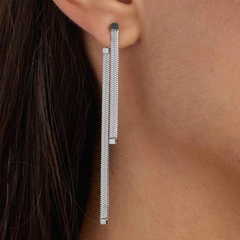 Brosway Essential BNL091 women's snake chain drop earrings in 316L