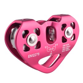 Azarxis 30kN Micro Pulley Climbing Pulley Double Bearing Rope Pulley Micro Double Pulley for Rigging Rescue Climbing Transport Transport (Red)