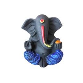 Satre Online and Marketing Small Black Ganesha in Multicolor for Home/Car/Office Decor - 1 Pcs (Blue)