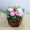 MY MIRONEY Wooden Barrel Planter Vintage Style Wood Bucket Rustic