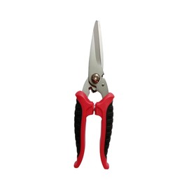 Zeluga 10-373 8in. Stainless Steel Straight Cut Utility Snip with PVC Handle, Red/Black