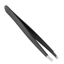 Pro - Pinzas oblicuas para cejas (acero inoxidable), color negro