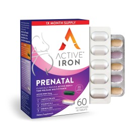 ACTIVEIRON Active Iron Prenatal Iron Supplement + Prenatal Vitamins for Women 30 Non-Con...