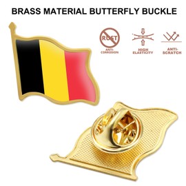 12/24/50/100 pines de solapa con bandera de Bélgica a granel, broche de metal belga, insignia, recuerdo para hombres y mujeres, ropa, bolsos, sombreros, 1inch, Metal, No es una piedra preciosa