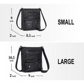 MINICAT Crossbody Purses for Women Multi Pocket Crossbody Bag Soft Leather Cross Body bag for Woman Small Shoulder Bags(Dark Purple Large)