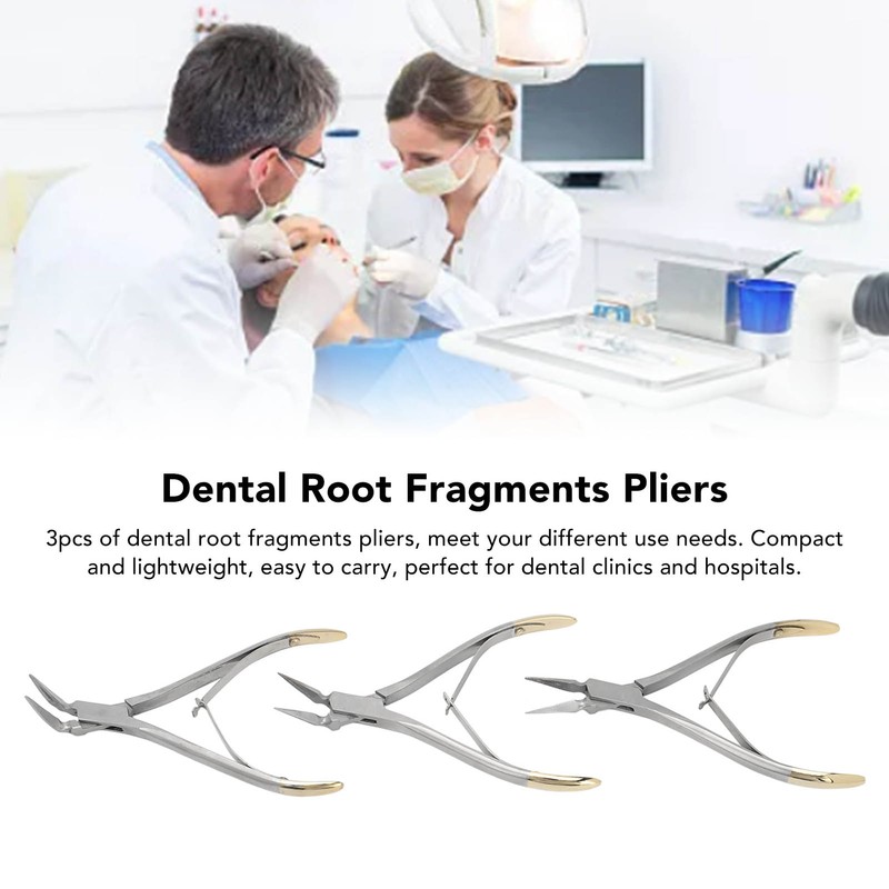 3pcs Residual Root Forceps Set Stainless Steel Dental Root Fragments