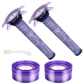 4 Pack V8 Vacuum Filter Replacement Kit Compatible with Dyson V8 New Version SV25/Dyson V7 New Model SV37, 2 Pre-Filters and 2 Post-Filters Compare to Part # 965661-05