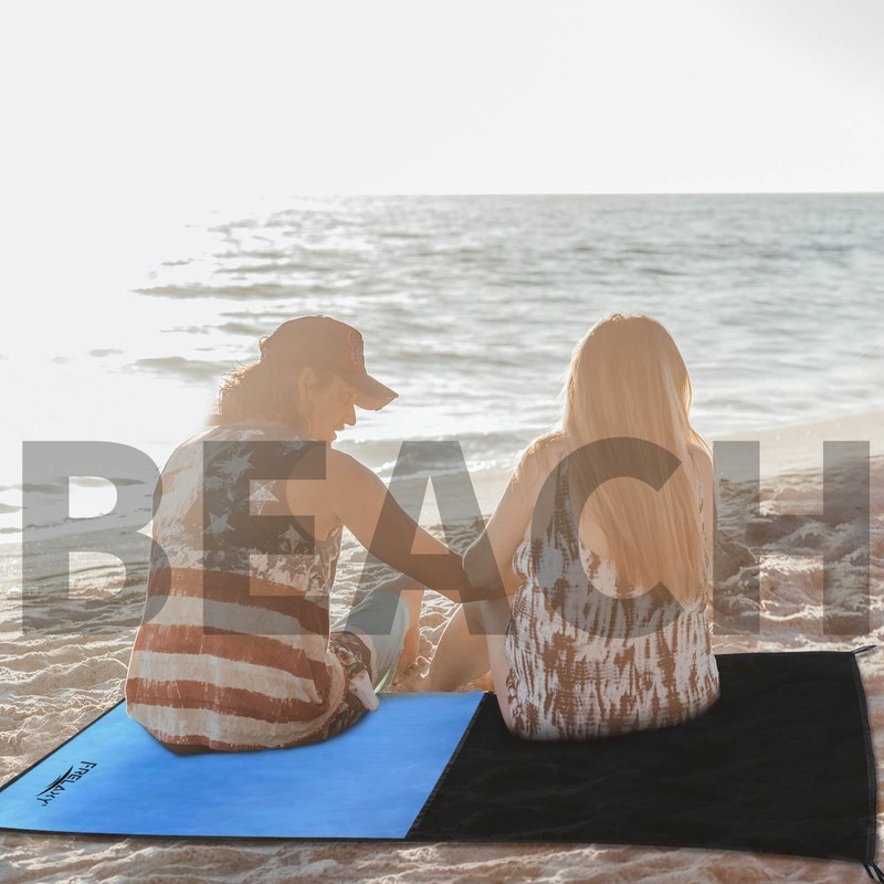 Frelaxy Pocket Picnic Blanket, Waterproof Sandproof Beach Mat, Compact Camping