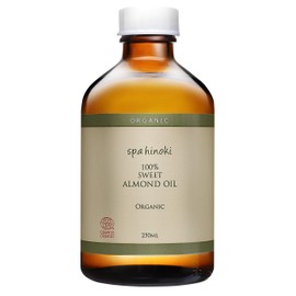 spa hinoki Organic Sweet Almond Oil, 8.5 fl oz (250 ml), Refill, Unrefined (Ecocert Certified)