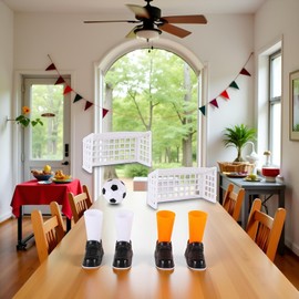 Wwyan 1 Set Finger Soccer Game Finger Footballs Match Funny Finger Table Game Set with Two Goals for Fans Club Party