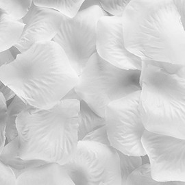 Super Z Outlet Silk Fabric Flower Mini Rose Petals for Weddings - 1000 Pieces - White
