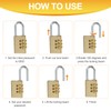 PATIKIL Brass Combination Lock 2.1", 3 Digit Resettable Combination Padlock