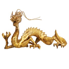 better us Chinese Feng Shui Dragon Brass Statue Sculpture Home Office Decoration Tabletop Decor Ornaments for Wealth and Success Good Lucky Gifts