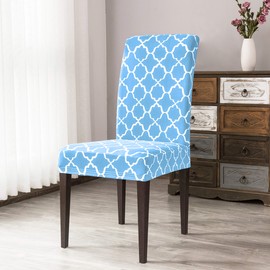 SU SUBRTEX Stretch Dining Room Chair Covers Slipcovers Set Removable Washable Soft Chair Protector Armchair Cloud-Printed Furniture Cover For Wedding Ceremony(2pcs,Blue), VCUKSBTYZT002YDB01