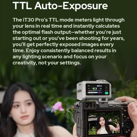 Godox iT30Pro S iT30Pro-S TTL Flash for Sony Camera, GN15 1.5s Recharge Time, 560 Full Power Flash, 1/8000 HSS, 2.4G Wireless, Touch Screen Flash (Black)