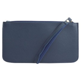 KOYOKOMA Passbook Case, Multi Case, 3 Pockets, Thin, Hand Strap, Long Wallet, Household Management, Simple, PU Leather, Slim, Compact, navy