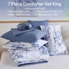 WONGS BEDDING Blue omforter Set King,7 Pieces Bed in a