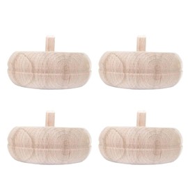 STOLMET Furniture Leg Made of Beech Wood Furniture Feet Unpainted Sofa Couch Chair Ottoman Cabinet 30 mm Height Raw Wood Pack of 4 TOE03