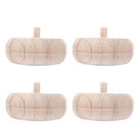 STOLMET Furniture Leg Made of Beech Wood Furniture Feet Unpainted Sofa Couch Chair Ottoman Cabinet 30 mm Height Raw Wood Pack of 4 TOE03