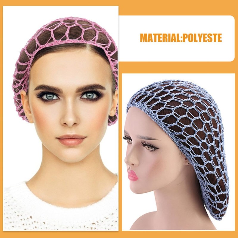 CALLARON Redecilla Pelo de Poliéster para Mujer, 2piezas, Gorro de