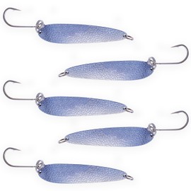 Hammer Crocodile Spoon Fishing Lures 5 oz, 5 Pcs Chrome with Silver Prism Finish, for Saltwater & Freshwater Casting, Ideal for Tuna, Bass & Multi-Species Fishing
