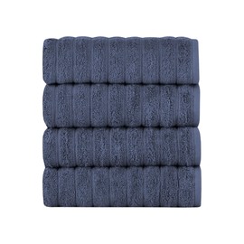 Classic Turkish Towels CTT Luxury Hand Towels for Bathroom Set of 4, 100% Turkish Cotton, Quick Dry & Comfy Towels for Hotel & Spa, Highly Absorbent | 20"x32" (Blue)