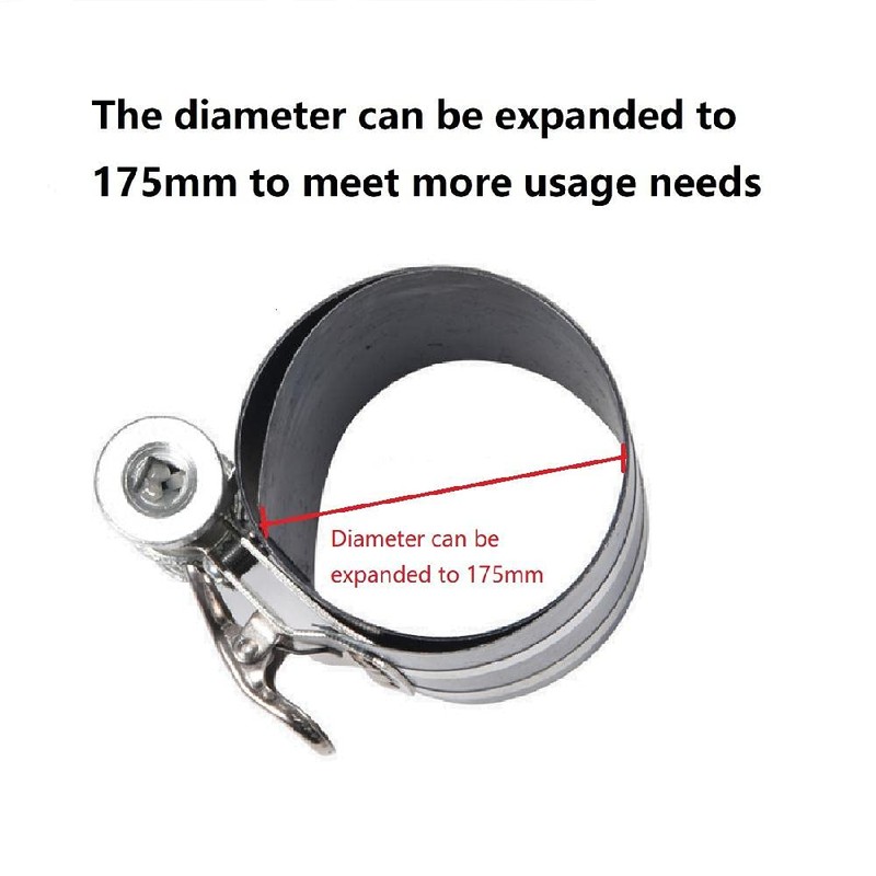 ExcInter Piston Ring Compressor 1 Pcs Diameter 53-175mm Adjustable Piston