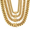 WinTrend Gold Cuban Link Chain Necklace or Bracelet with Design