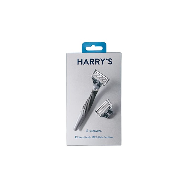 Harry's Charcoal Razor Handle Plus 2 Blade Cartridges