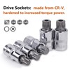 Spline Socket Bit Set 10pcs Square Triple Silver M4 -