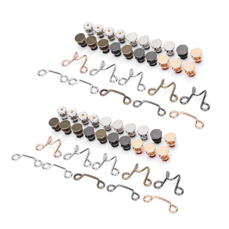 Adjustable Waist Buckle Extender Set Jean Waist Extender Button Replacement