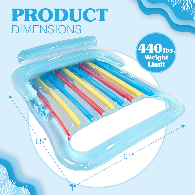 4E's Novelty 2 Person Inflatable Pool Lounger Float for Two