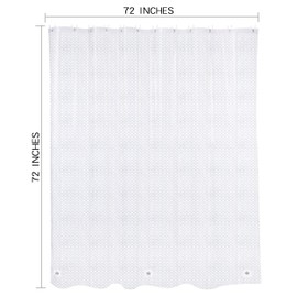 NTBAY EVA Clear Shower Curtain Liner, Water Repellent Shower Curtain for Bathroom Shower Stall, Checkered, 72x72 Inches