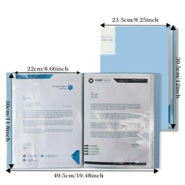 60-Pocket Binder with Plastic Sleeves 8.5x11, Document Organizer,Displays 120-Page Documents,Certificates, Important Papers,Art Portfolio Folder with Clear Sheet Protectors