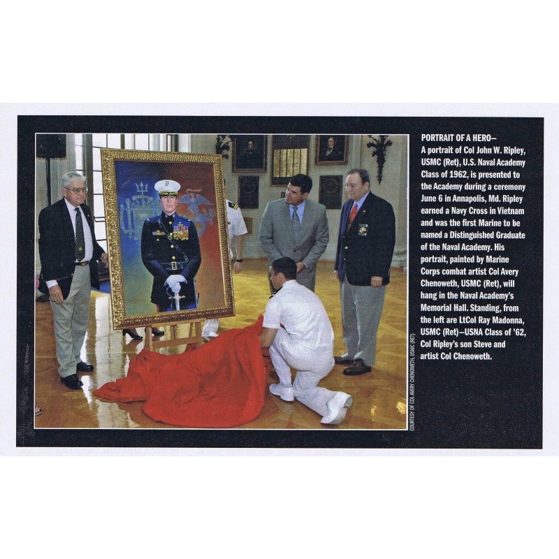USNA Print signed by Col John Ripley (Navy Cross), USNA