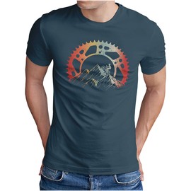 OM3® Mountain Bike T-Shirt | Men's | Bicycle Offroad Mountain Bike MTB | S - 5XL, denim